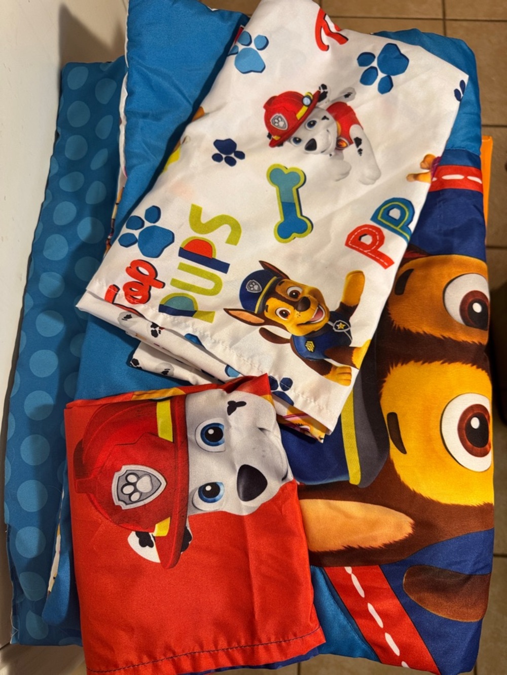 Paw Patrol Blue Blanket with Chase, Marshall & Rubble